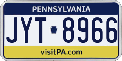 PA license plate JYT8966
