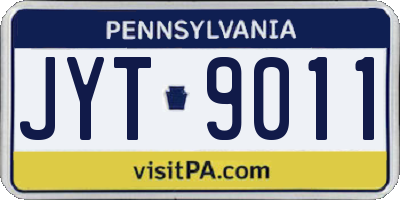 PA license plate JYT9011