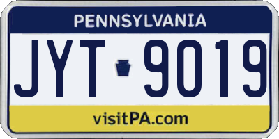 PA license plate JYT9019