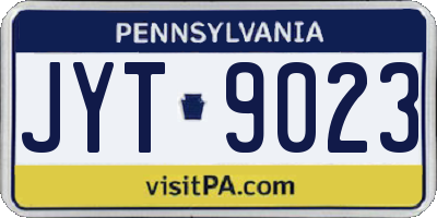 PA license plate JYT9023