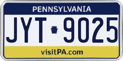 PA license plate JYT9025