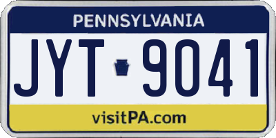 PA license plate JYT9041