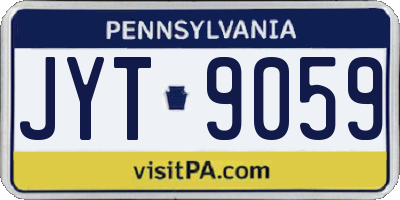PA license plate JYT9059