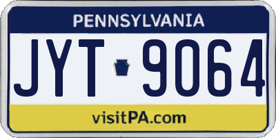 PA license plate JYT9064