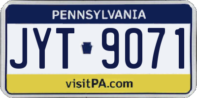 PA license plate JYT9071