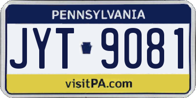PA license plate JYT9081