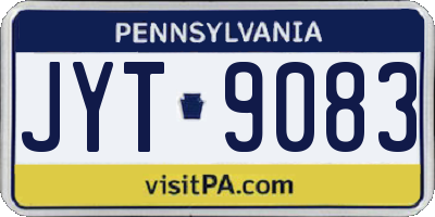 PA license plate JYT9083