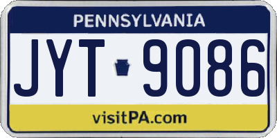 PA license plate JYT9086