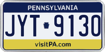 PA license plate JYT9130
