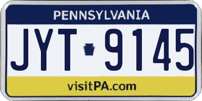 PA license plate JYT9145