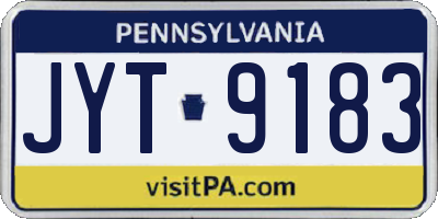 PA license plate JYT9183