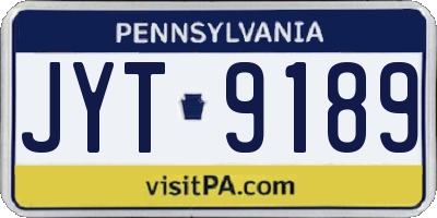 PA license plate JYT9189