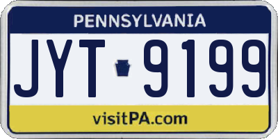 PA license plate JYT9199