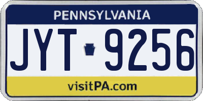 PA license plate JYT9256