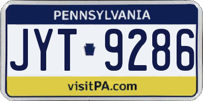 PA license plate JYT9286