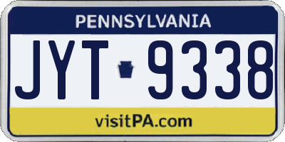 PA license plate JYT9338