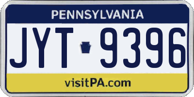 PA license plate JYT9396
