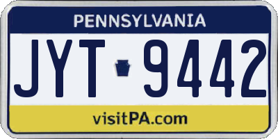 PA license plate JYT9442