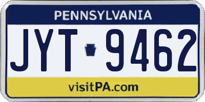 PA license plate JYT9462