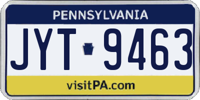 PA license plate JYT9463