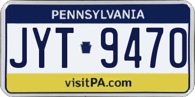 PA license plate JYT9470