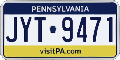 PA license plate JYT9471