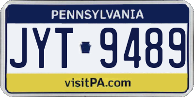 PA license plate JYT9489