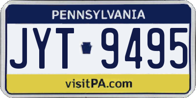 PA license plate JYT9495