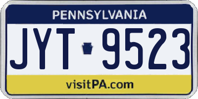 PA license plate JYT9523