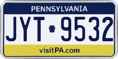 PA license plate JYT9532