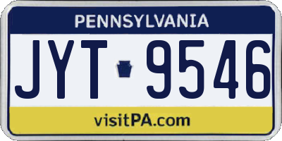 PA license plate JYT9546