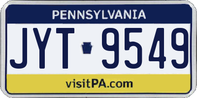 PA license plate JYT9549