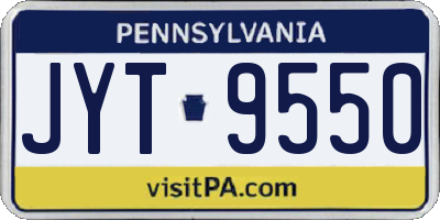PA license plate JYT9550