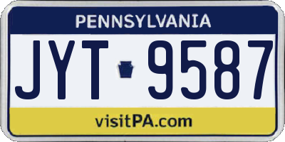 PA license plate JYT9587