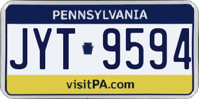 PA license plate JYT9594
