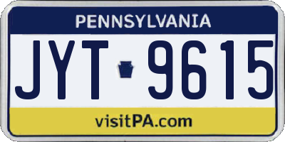 PA license plate JYT9615
