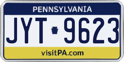 PA license plate JYT9623