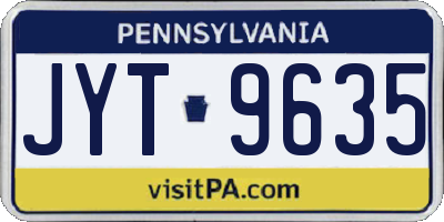 PA license plate JYT9635