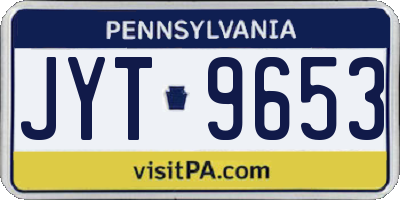 PA license plate JYT9653