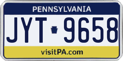 PA license plate JYT9658