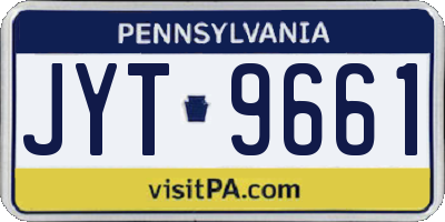 PA license plate JYT9661