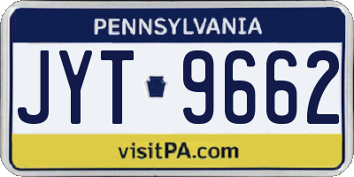 PA license plate JYT9662