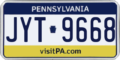PA license plate JYT9668