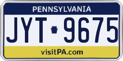 PA license plate JYT9675