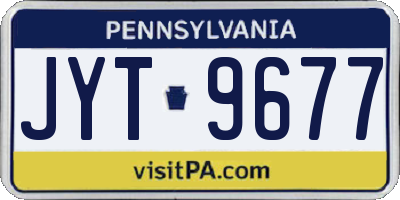 PA license plate JYT9677