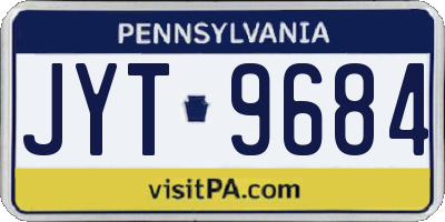 PA license plate JYT9684