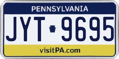 PA license plate JYT9695