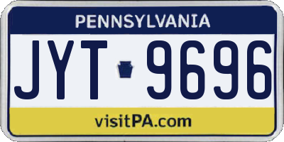 PA license plate JYT9696