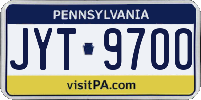 PA license plate JYT9700