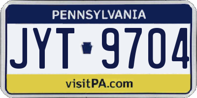 PA license plate JYT9704